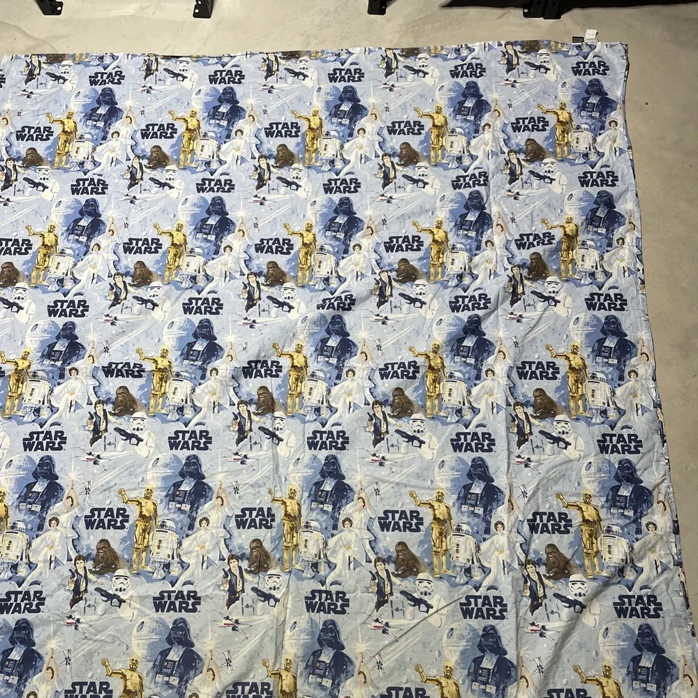 Y2K POTTERY BARN KIDS Star Wars Full Size New Hope Space Print Flat Sheet
